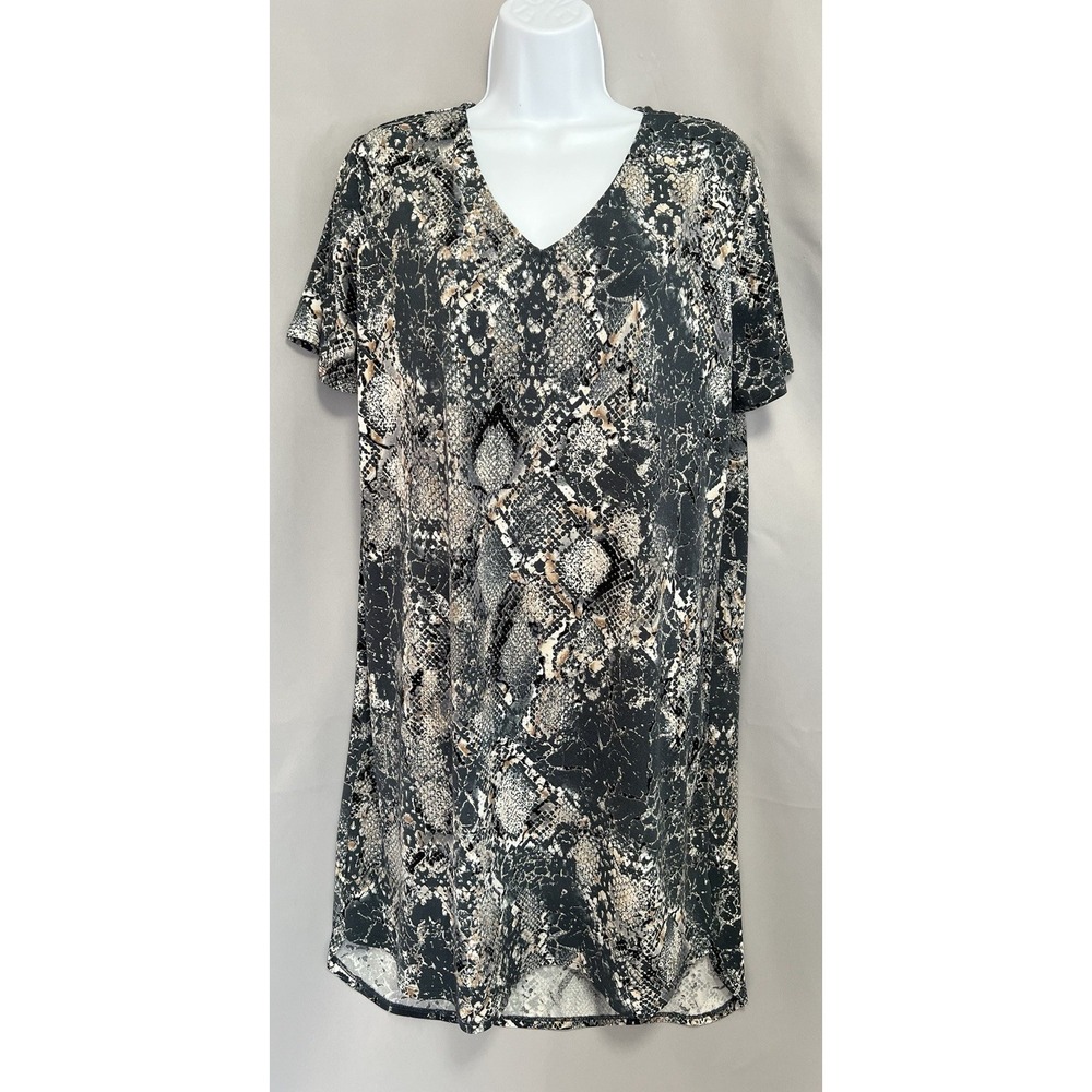 Christian Siriano NY Snake Print‎ Shirt Dress  Sz Large Women's